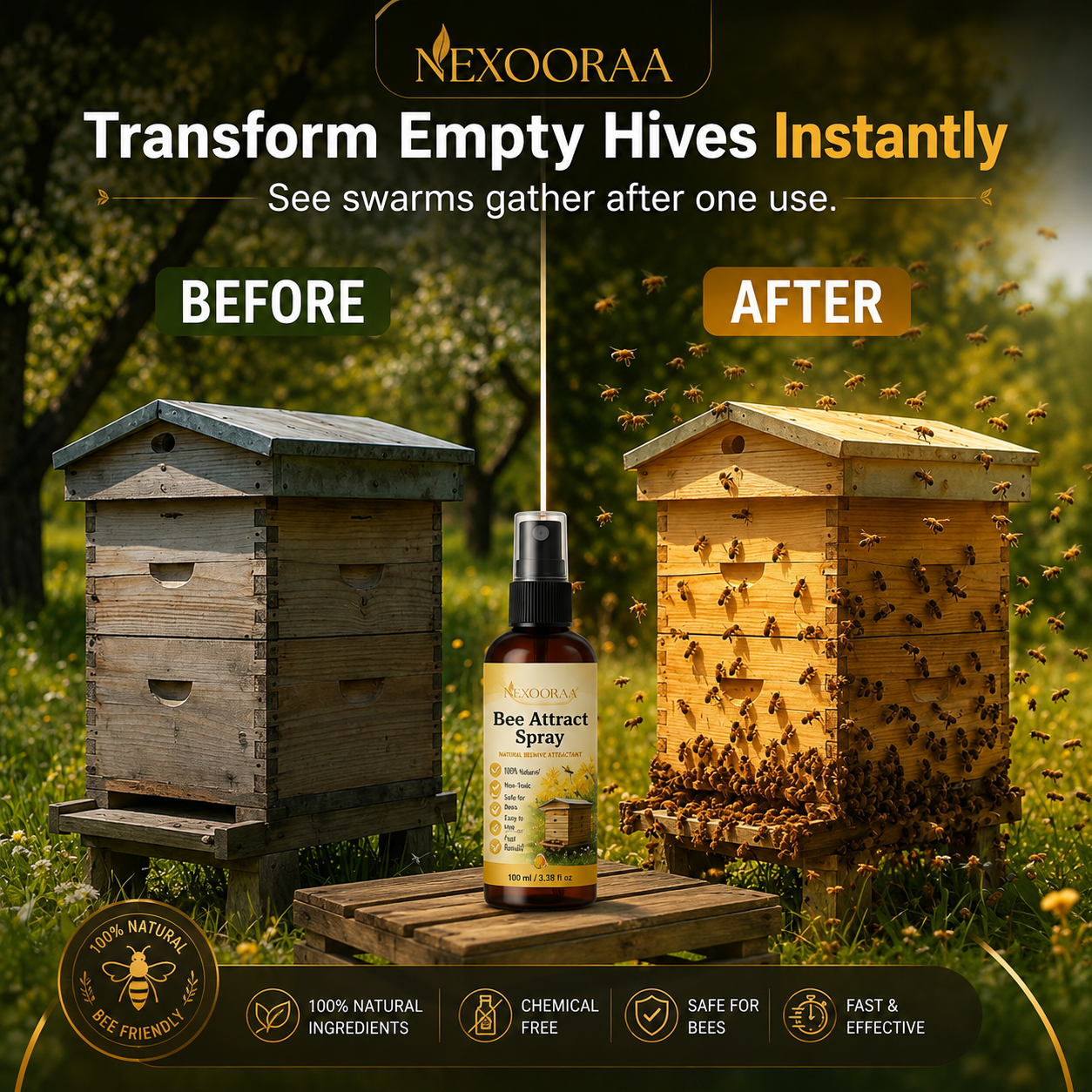 🐝Monsoon Limited-Time 50% OFF🐝Natural Outdoor Bee Attractant Spray🐝Buy 1 Get 1 Free🐝