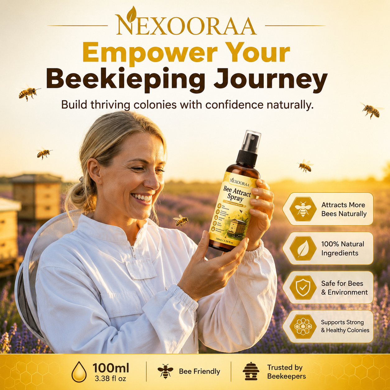 🐝Monsoon Limited-Time 50% OFF🐝Natural Outdoor Bee Attractant Spray🐝Buy 1 Get 1 Free🐝