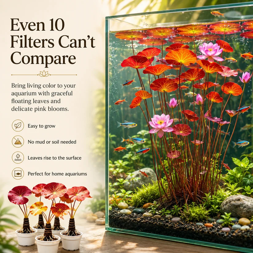 🐟 RED AQUARIUM LOTUS ROOTS BULBS🌿 TURN YOUR AQUARIUM INTO A LIVING GARDEN🌿✨ Buy 4 Get 4 Free Bulbs ✨