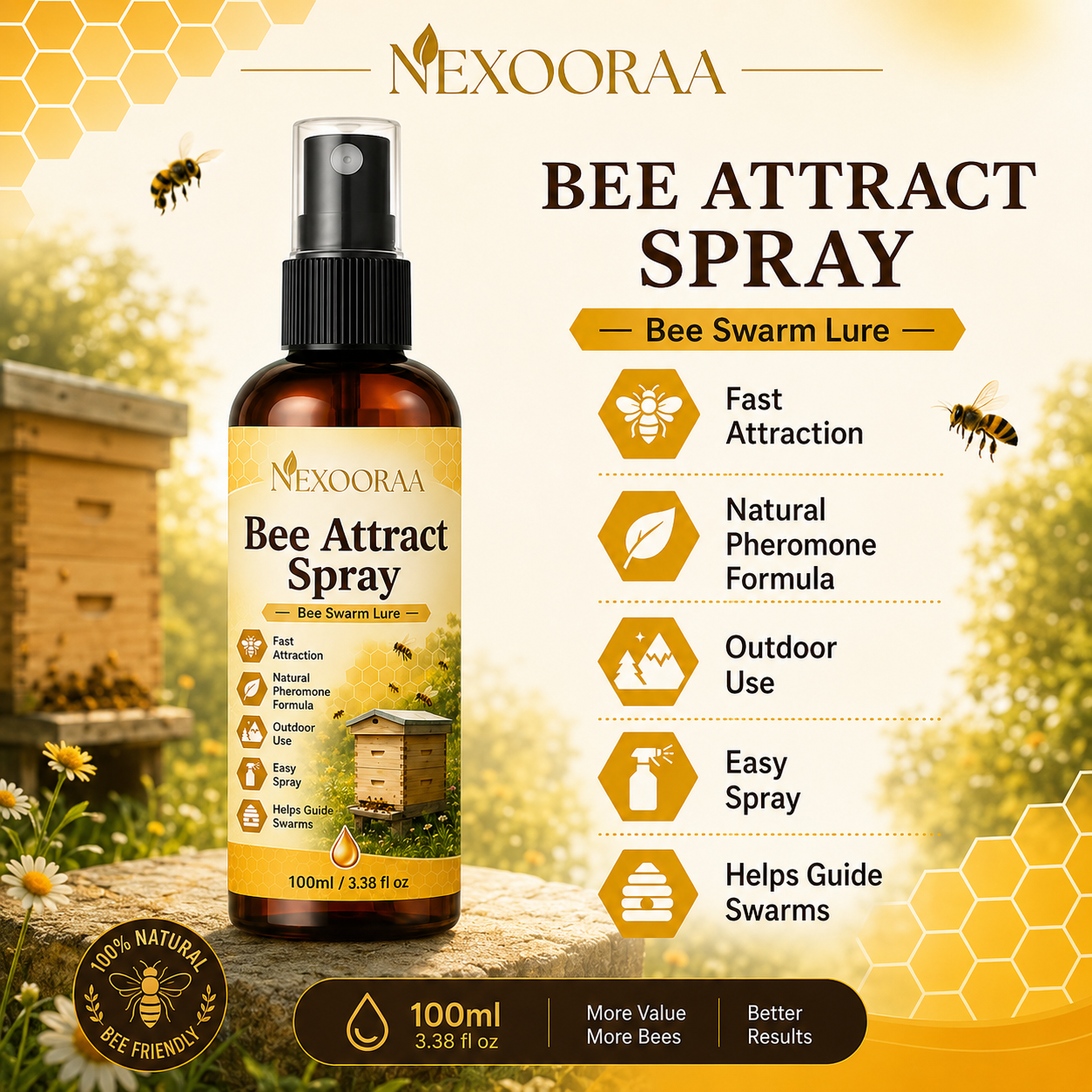 🐝Monsoon Limited-Time 50% OFF🐝Natural Outdoor Bee Attractant Spray🐝Buy 1 Get 1 Free🐝