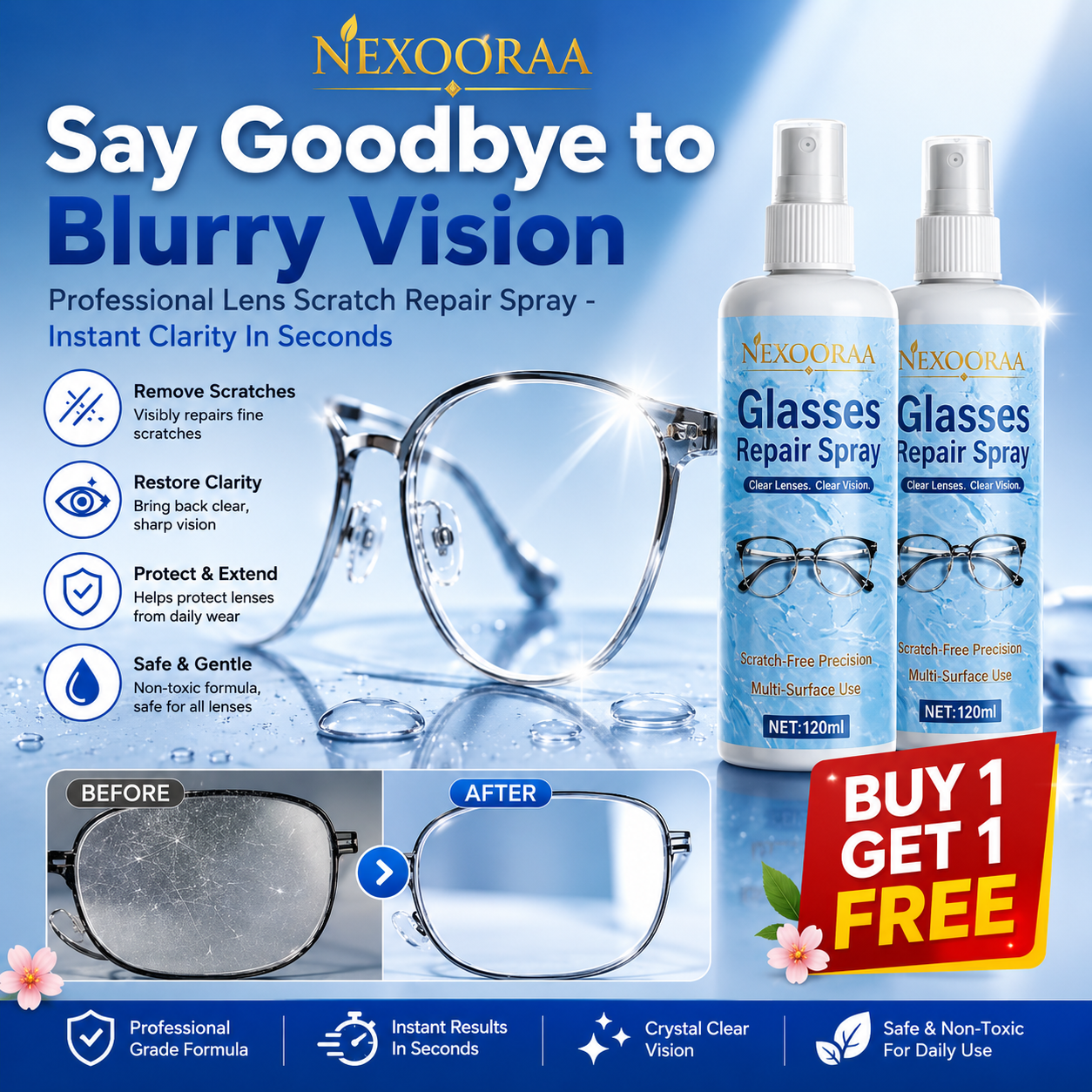 🔥HOT SALE 50% OFF😎Professional Lens Scratch Repair Spray 🔥Buy 1 Get 1 Free🔥