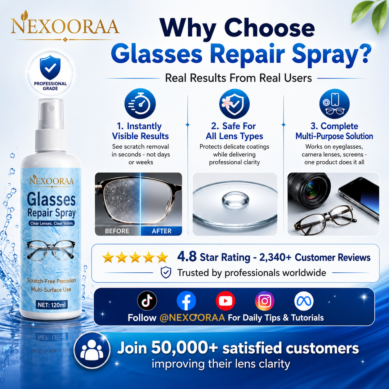 🔥HOT SALE 50% OFF😎Professional Lens Scratch Repair Spray 🔥Buy 1 Get 1 Free🔥