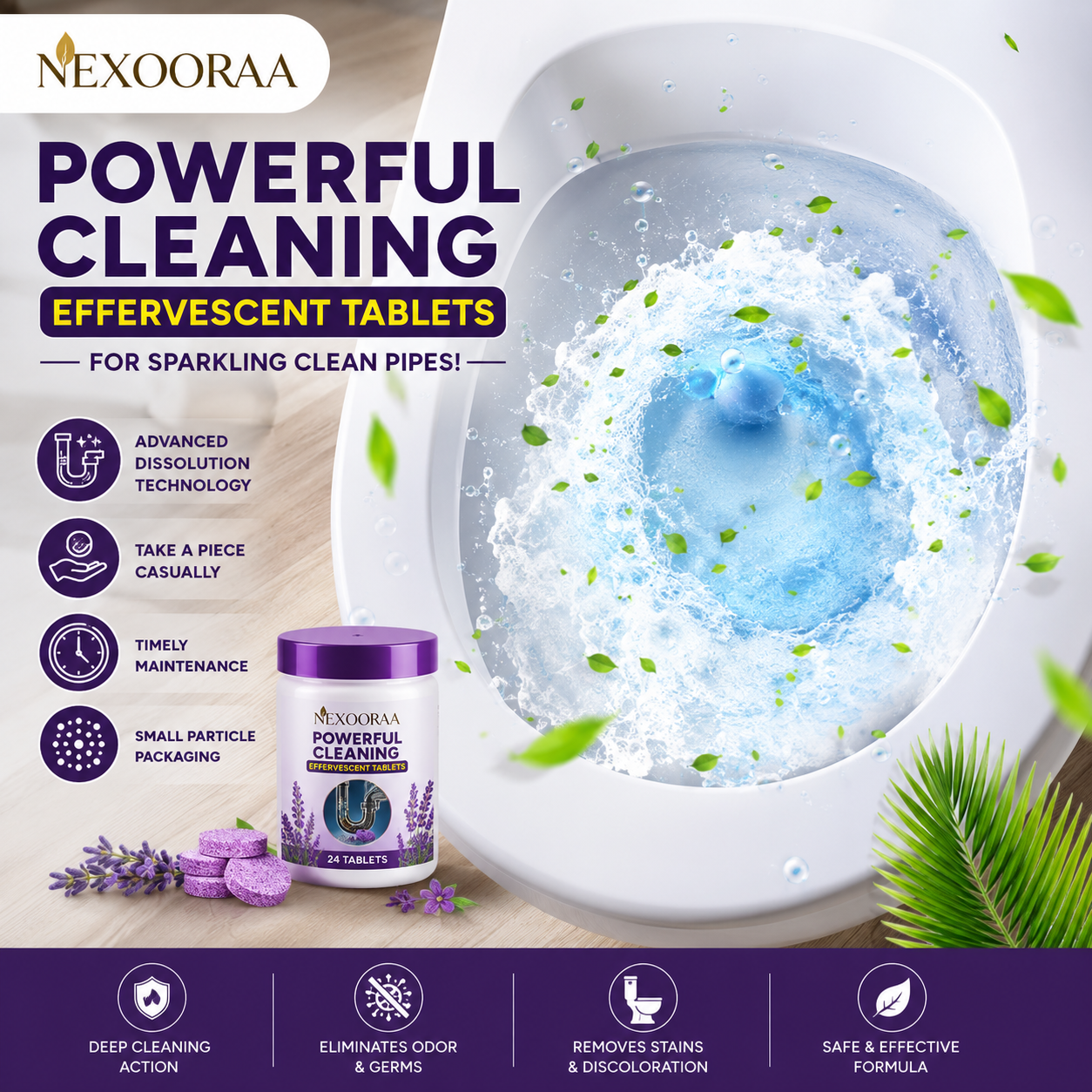 🔥HOT SALE 50% OFF ❤️Powerful Cleaning Effervescent Tablets for Pipe,Deodorizing Antibacterial Pipe Cleaner for Sink Toilet Floor Drain🔥Buy 1 Get 1 Free🔥