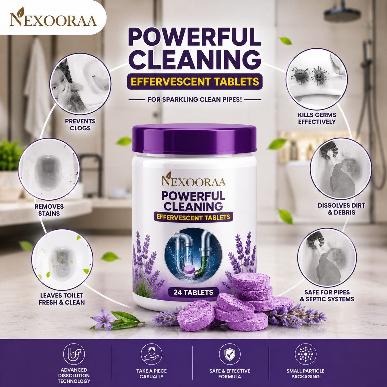 🔥HOT SALE 50% OFF ❤️Powerful Cleaning Effervescent Tablets for Pipe,Deodorizing Antibacterial Pipe Cleaner for Sink Toilet Floor Drain🔥Buy 1 Get 1 Free🔥