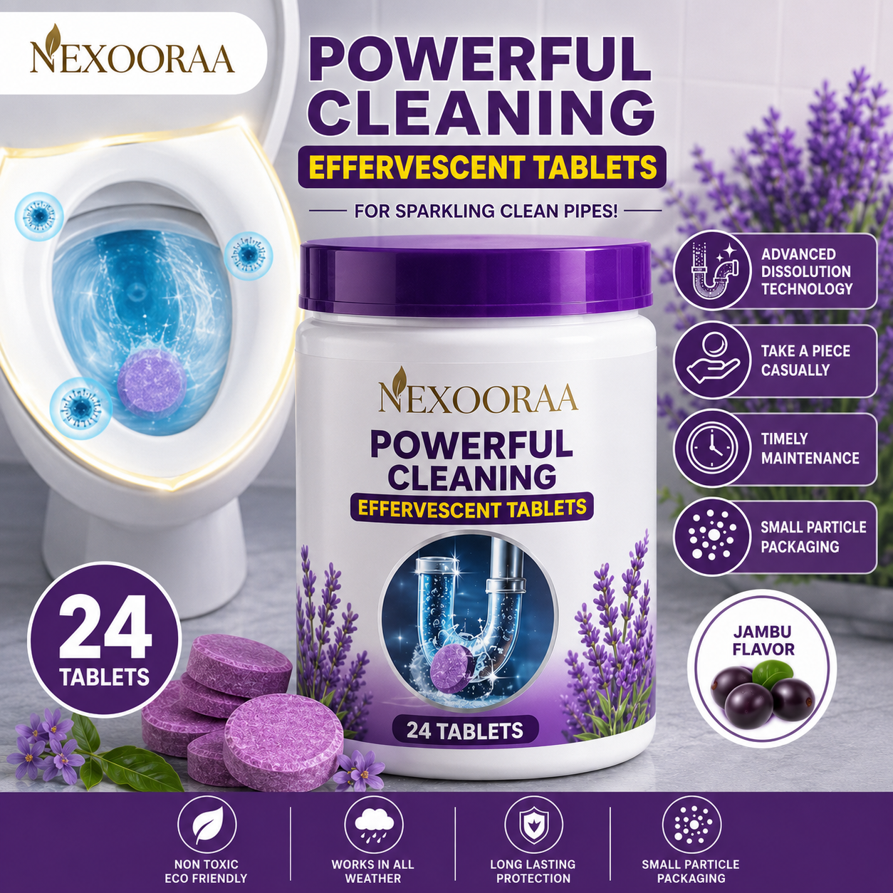 🔥HOT SALE 50% OFF ❤️Powerful Cleaning Effervescent Tablets for Pipe,Deodorizing Antibacterial Pipe Cleaner for Sink Toilet Floor Drain🔥Buy 1 Get 1 Free🔥