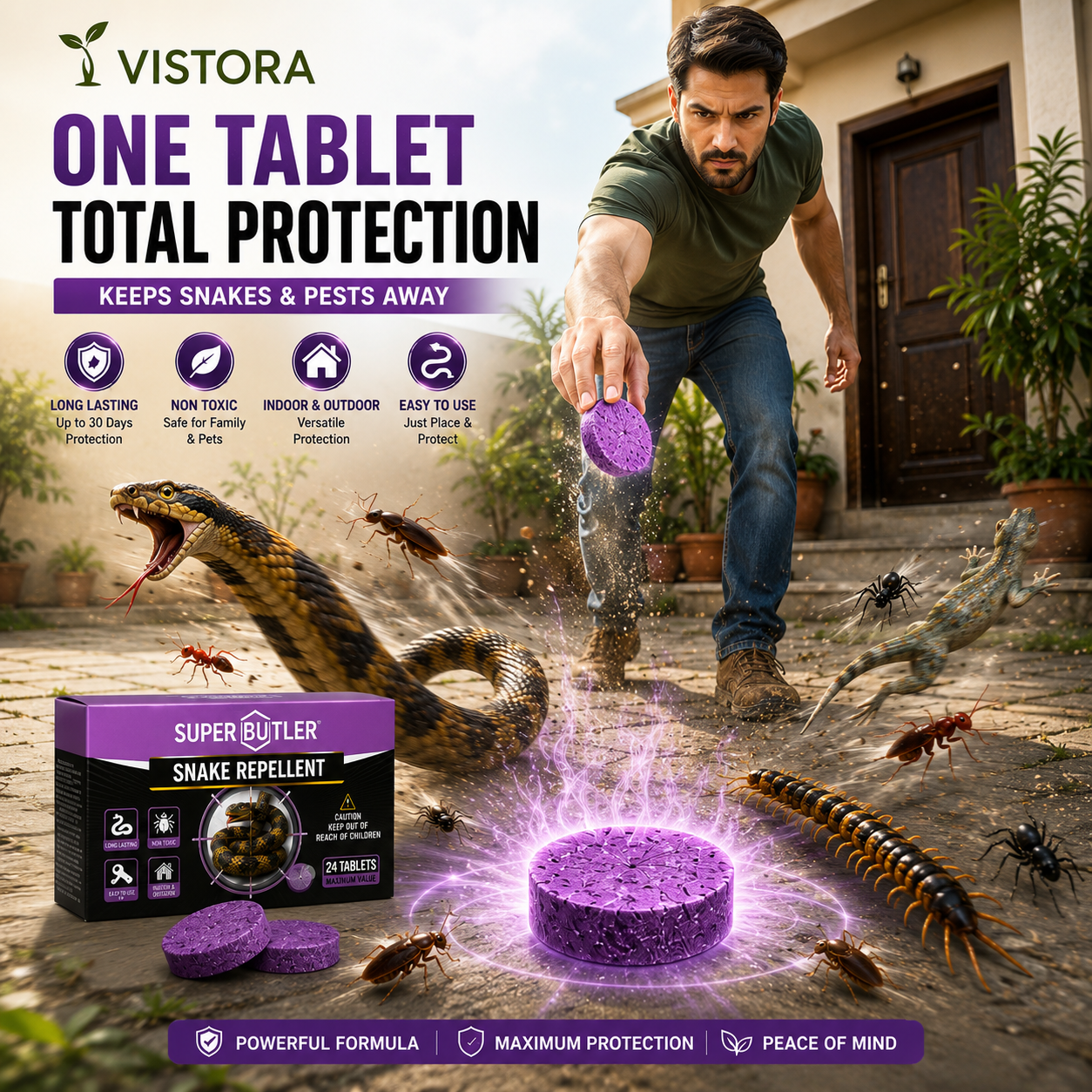 💥All-in-One Pest & Snake Protection Tablets | Instant Action Formula🔥Buy 1 Get 1 Free🔥1 Pack 24 Pcs