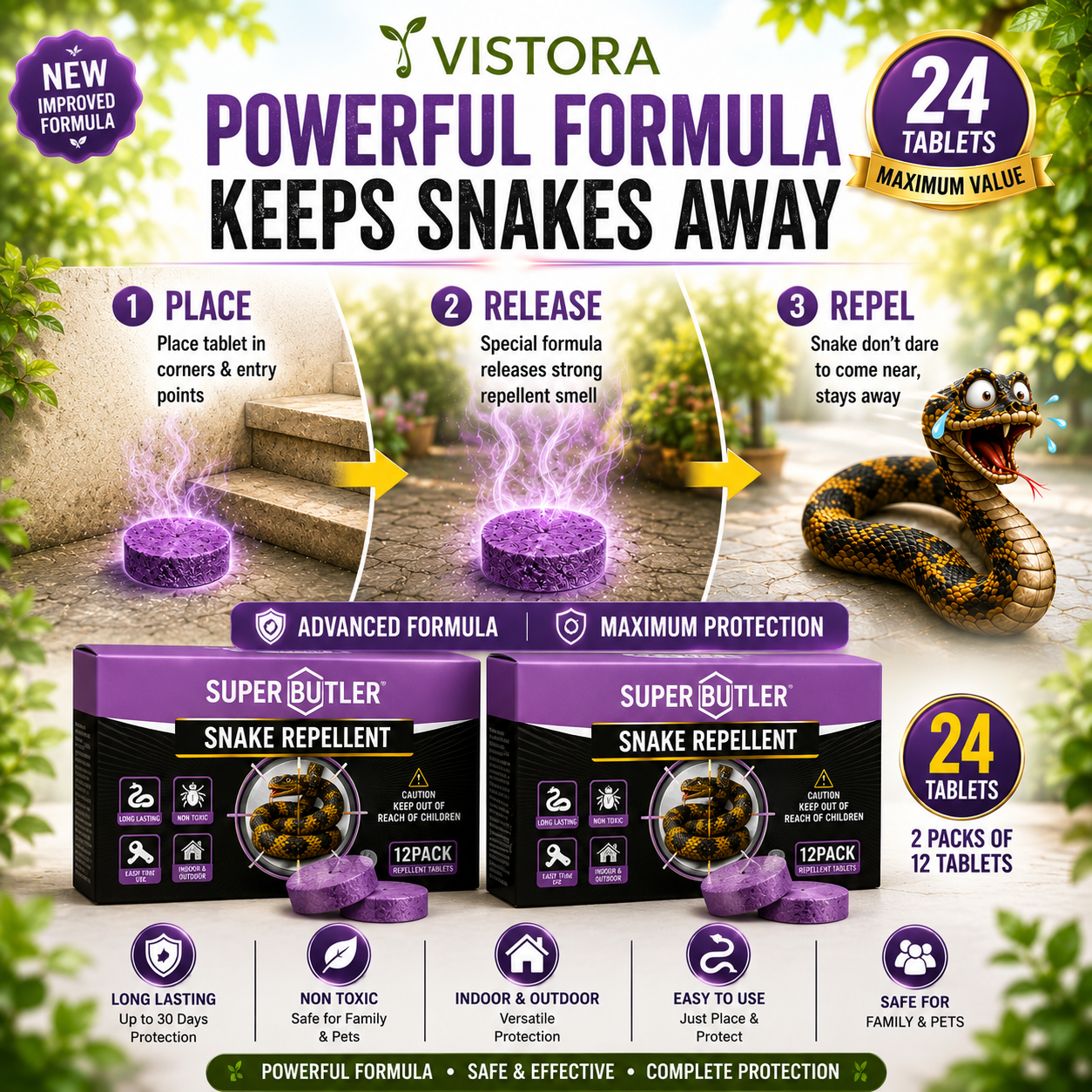 💥All-in-One Pest & Snake Protection Tablets | Instant Action Formula🔥Buy 1 Get 1 Free🔥1 Pack 24 Pcs