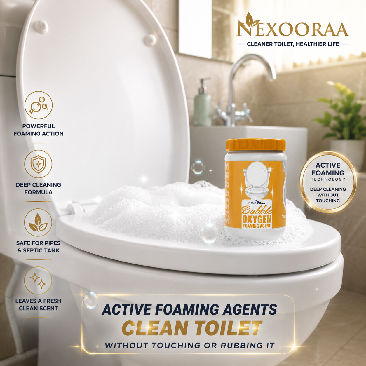 💧Buy 1 Get 1 free💧Bubble Oxygen foaming Agent | Powerful Toilet Cleaning — No Scrubbing, No Touching!