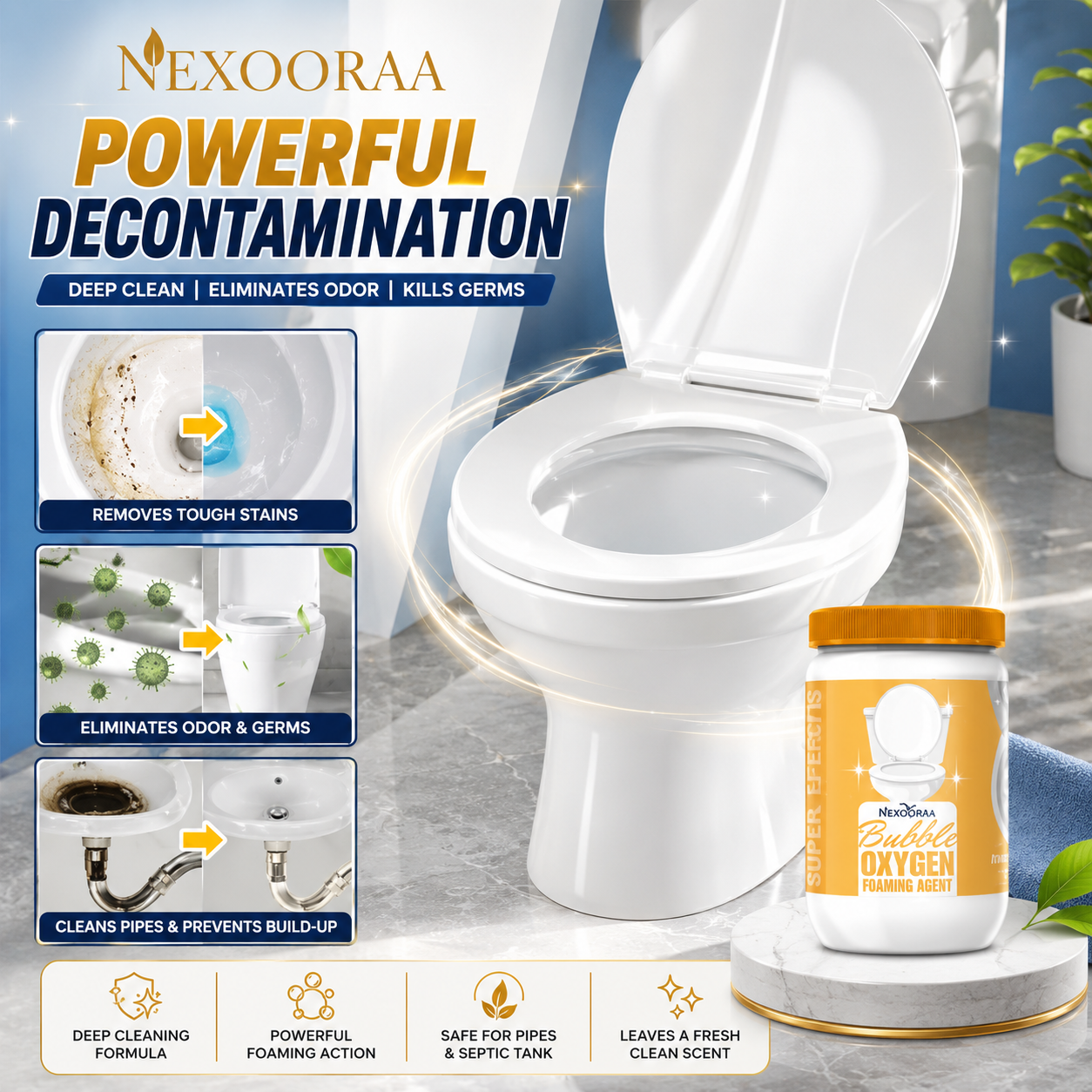 💧Buy 1 Get 1 free💧Bubble Oxygen foaming Agent | Powerful Toilet Cleaning — No Scrubbing, No Touching!