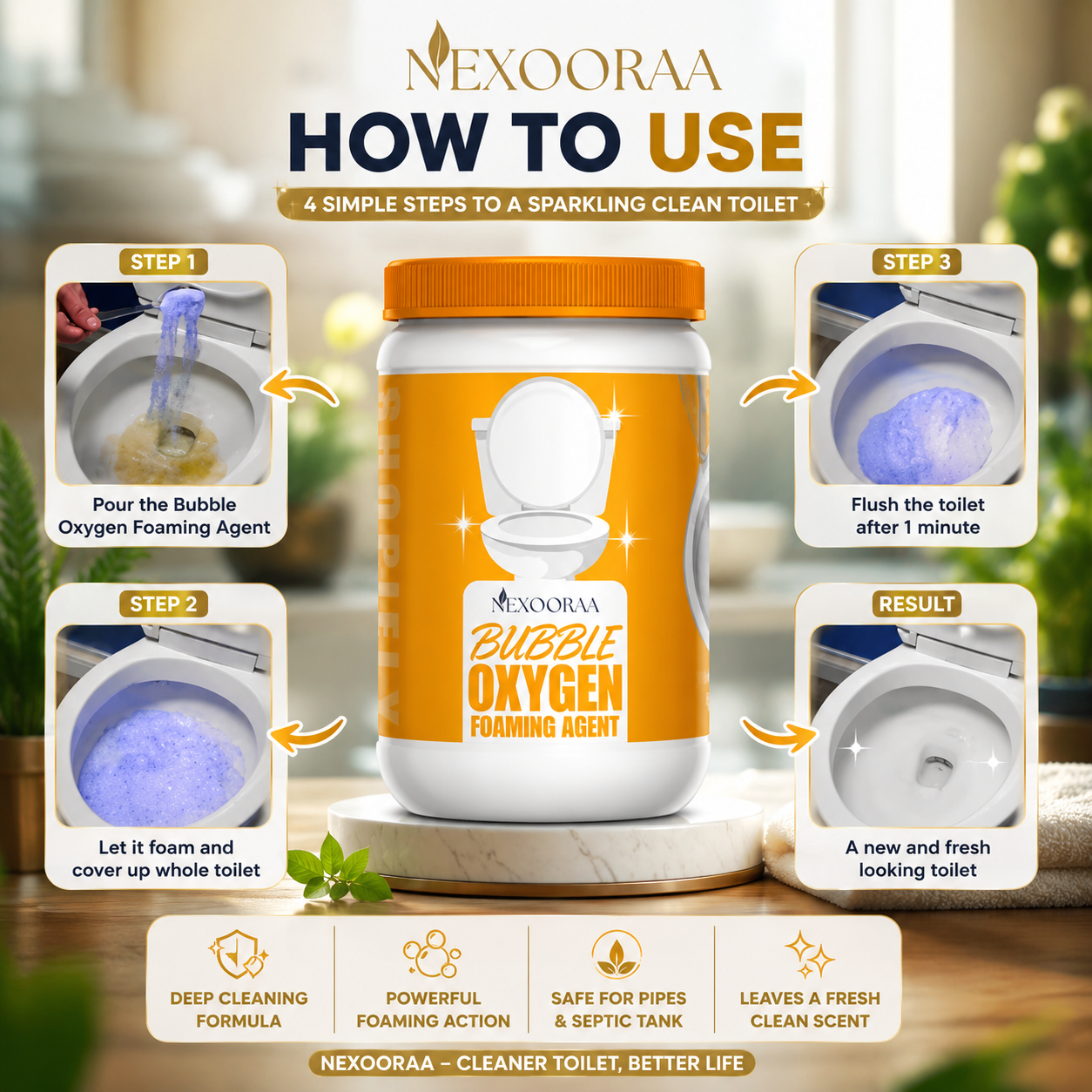 💧Buy 1 Get 1 free💧Bubble Oxygen foaming Agent | Powerful Toilet Cleaning — No Scrubbing, No Touching!