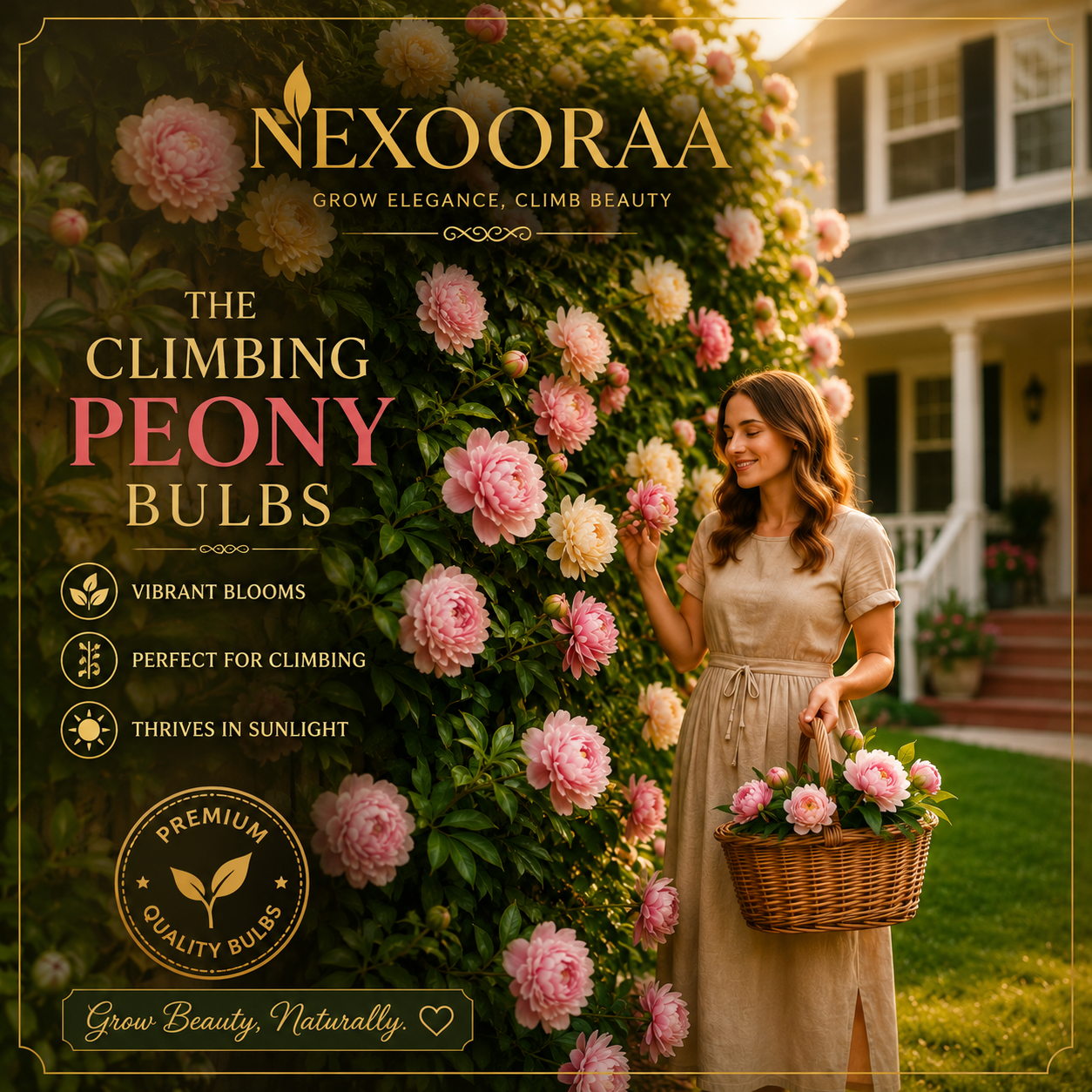 🌸 Rare Climbing Peony Bulbs🪴Big Full Blooms, Cold Hardy Perennial, Easy to Grow Garden Favorite🔥Buy 6 Get 6 Free Bulbs🔥