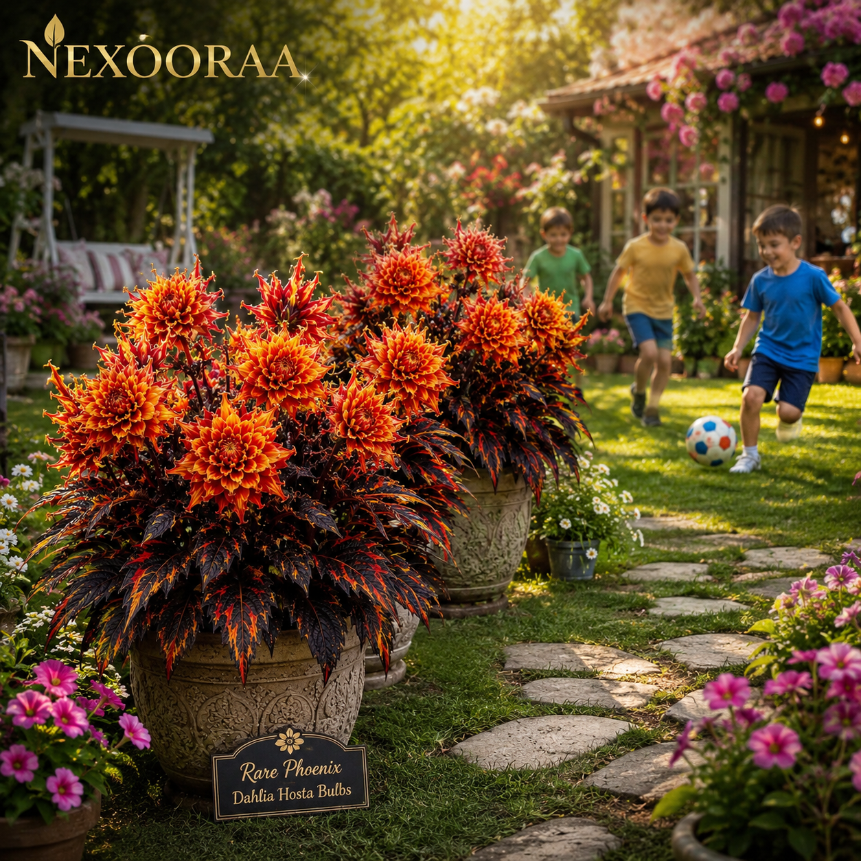 🌺 Rare Phoenix Dahlia Hosta Bulbs – A Stunning Fusion of Flowers & Foliage 🌼Buy 6 Get 6 Free Bulbs🌼