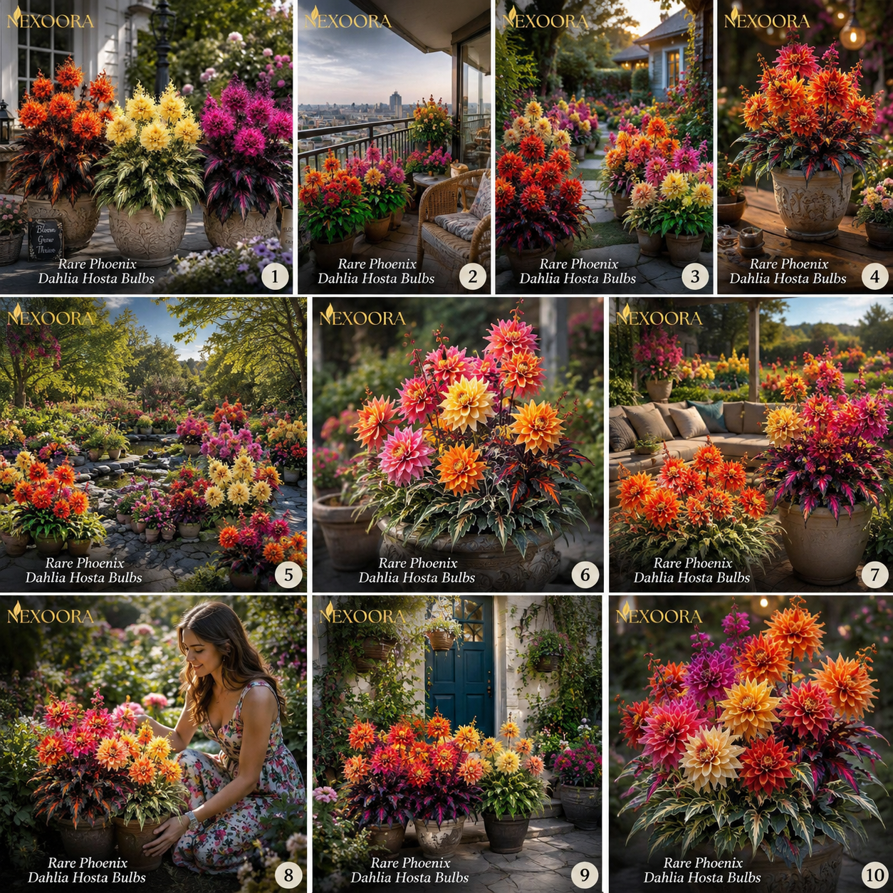 🌺 Rare Phoenix Dahlia Hosta Bulbs – A Stunning Fusion of Flowers & Foliage 🌼Buy 6 Get 6 Free Bulbs🌼