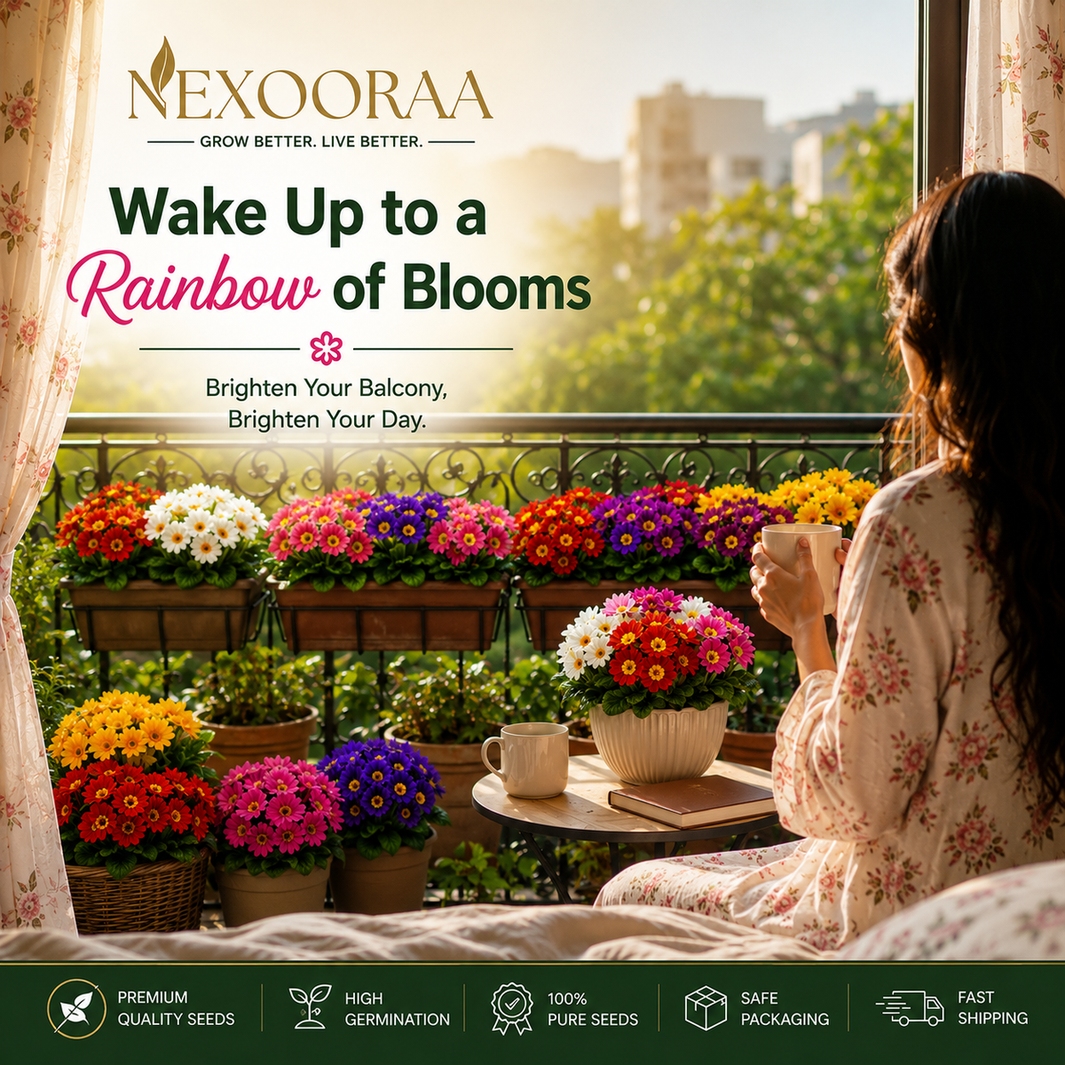 🌼Buy 1 Get 1 Free🌼 Premium Primrose Flower Seeds – Mixed Colors | FREE Gardening Gift Included 🎁