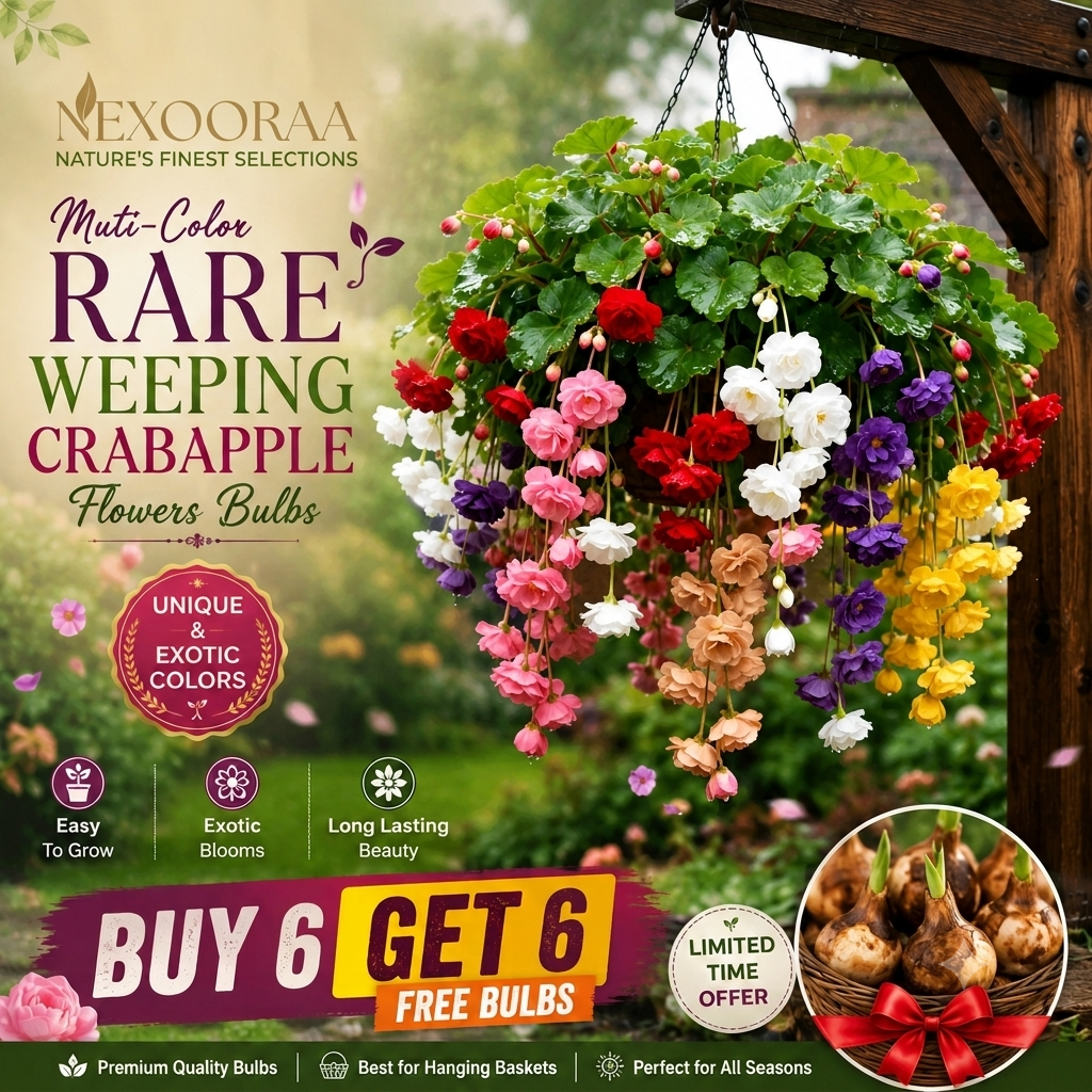 🌸【7 days germination】Last Day Up to 50% OFF💐Muti-Color Rare Weeping Crabapple Flowers Bulbs🌸Buy 6 Get 6 Free Bulbs🌸