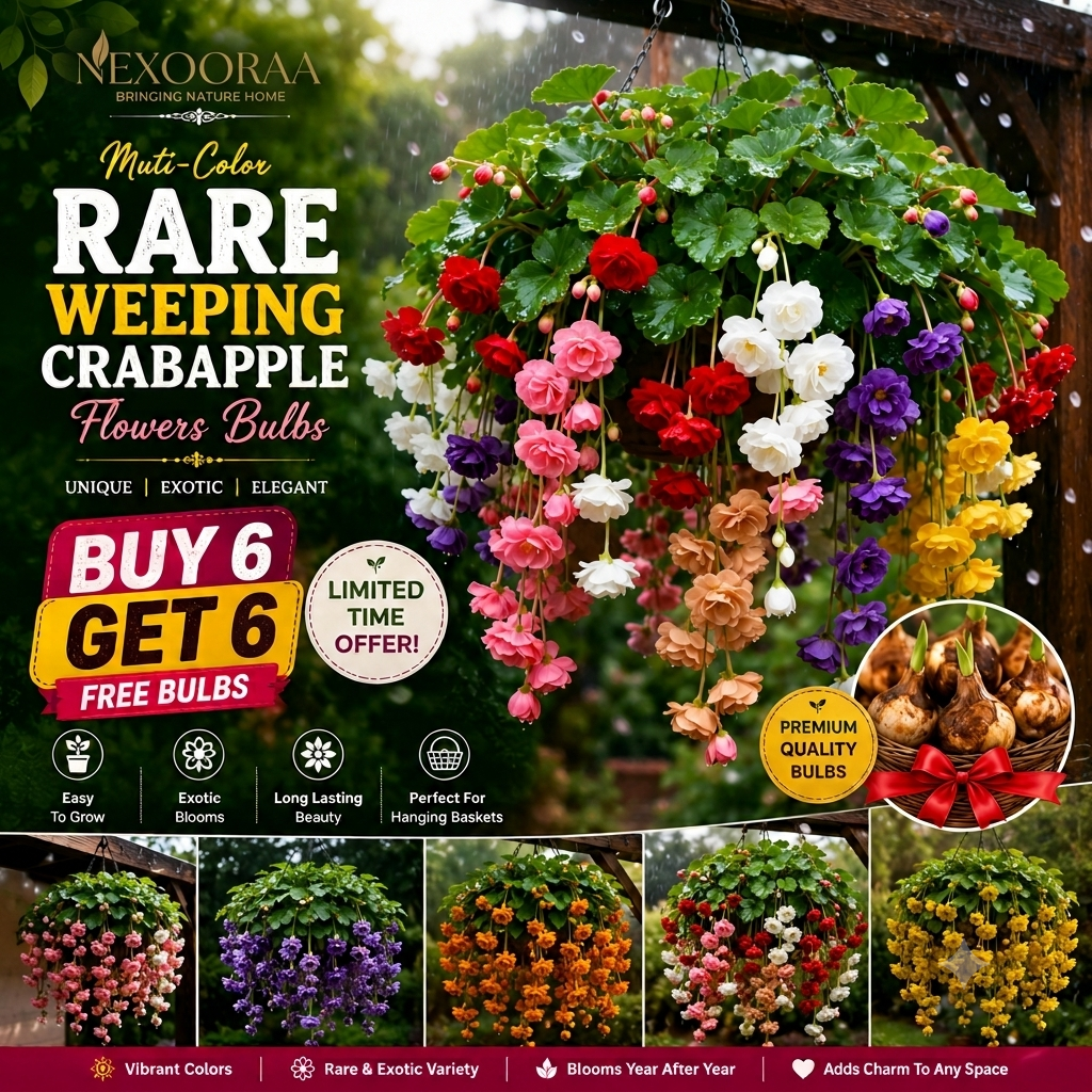 🌸【7 days germination】Last Day Up to 50% OFF💐Muti-Color Rare Weeping Crabapple Flowers Bulbs🌸Buy 6 Get 6 Free Bulbs🌸